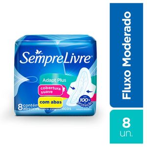 Absorvente Adapt com Abas Sempre Livre 8 unidades