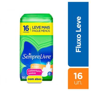 Absorvente com Abas Adapt Cobertura Suave Sempre Livre com 16 unidades