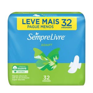 Absorvente com Abas Suave Sempre Livre Pacote 32 Unidades