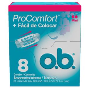 Absorvente Interno ProComfort O.B Mini com 8 unidades