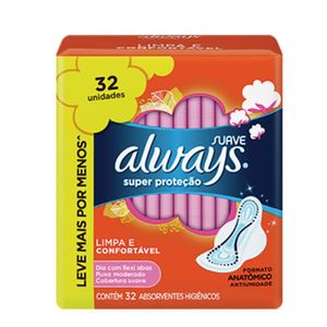 Absorvente Super Proteção Suave com Abas com 32 Always