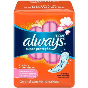 Absorvente Super Proteção Suave sem Abas com 8 Always
