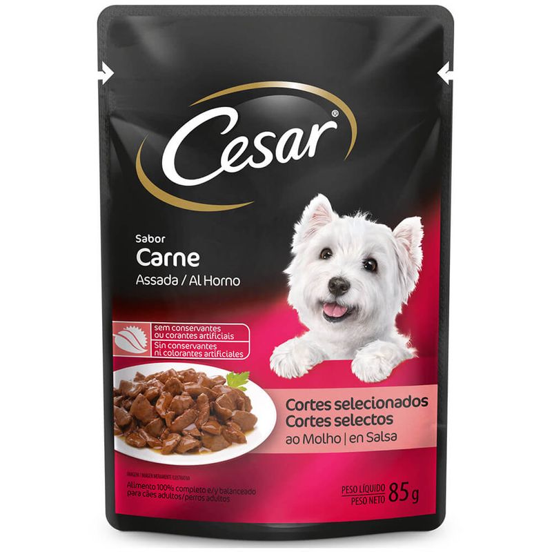 Alimento-Para-Caes-Sabor-Carne-Assada-Cesar-Sache-85g