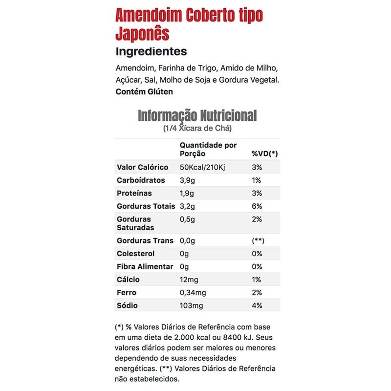 Amendoim-Japones-Chiang-Pacote-400g