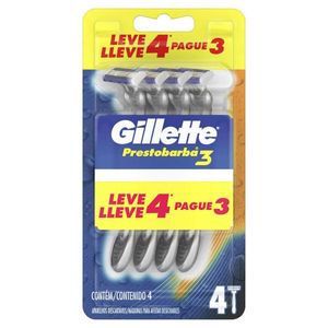 Aparelho de Barbear Presto3 Regular Gillette Leve 4 Pague 3