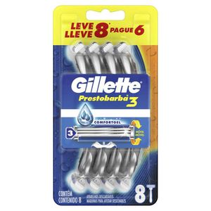 Aparelho de Barbear Prestobarba Gillete Leve 8 Pague 6
