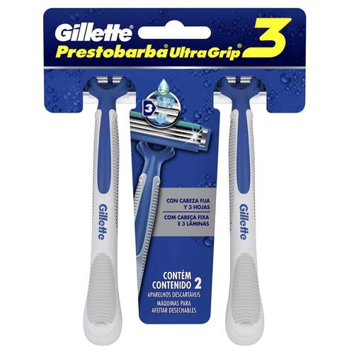 Aparelho de Barbear Ultragrip 3 Lâminas Gillette 2 unidades