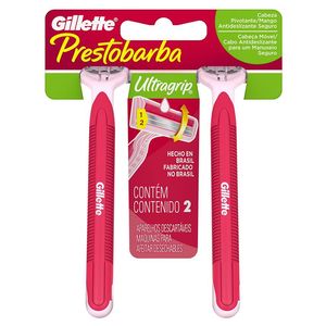 Aparelho Prestobarba Ultragrip Feminino Pele Sensivel com 2 unidades