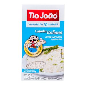 Arroz Carnaroli Variedades Mundiais Cozinha Italiana Tio João 1Kg