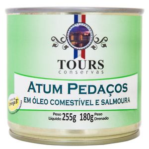 Atum em Pedaços em Óleo Comestível Tours Conservas 180g