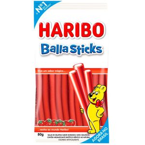 Bala Sticks Sabor Morango Haribo 80g