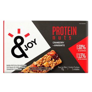Barra de Cereal com Cranberry e Amaranto Protein Nuts &Joy Agtal 70g com 2 Unidades