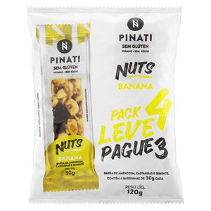 Barra de Nuts Banana Pinati Pacote 120g Leve 4 Pague 3 Unidades