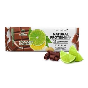 Barra Natural de Proteína sabor Chocolate e Limão Pura Vida 60g