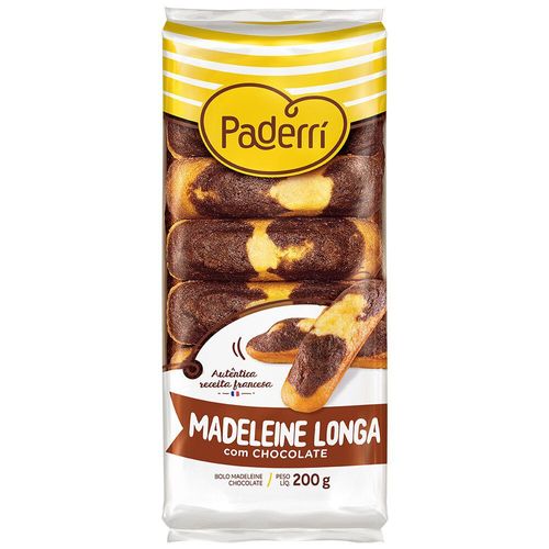 Bolo Madeleine Longa com Chocolate Paderrí 200g