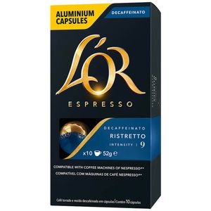 Cápsula de Café Espresso Ristretto Descafeinado L'or 52g com 10 Unidades
