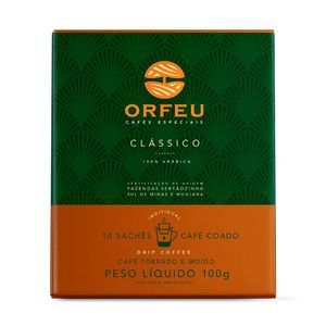 Cápsula de Café Filtrado Clássico Drip Coffee Orfeu 100g com 10 Unidades