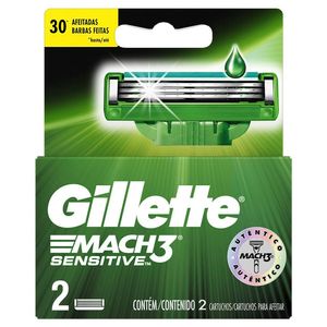 Carga Gillette Mach 3 Sensitive com 2 unidades