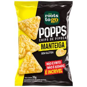 Chips de Pipoca Popps Manteiga Roots To Go 35g