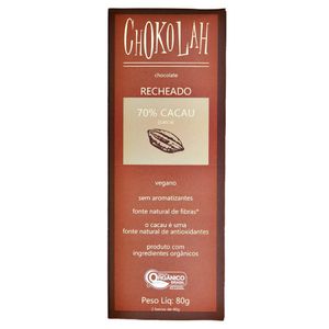 Chocolate Recheado 70% Cacau Chokolah 80g