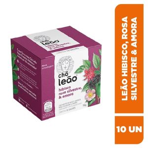 Chá de Hibisco, Rosa Silvestre e Amora Leão 20g com 10 unidades
