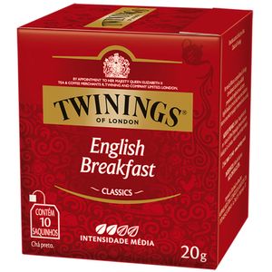Chá Inglês Preto Twinings  20g com 10 unidades