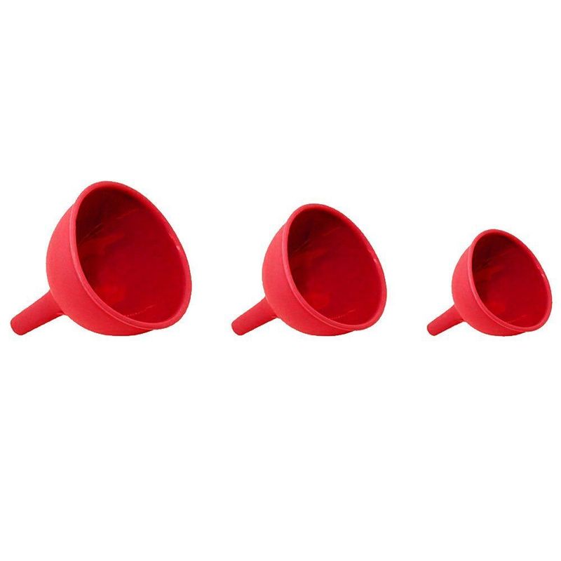 Conjunto-de-Funis-de-Silicone-Vermelho-Oikos-3-Unidades