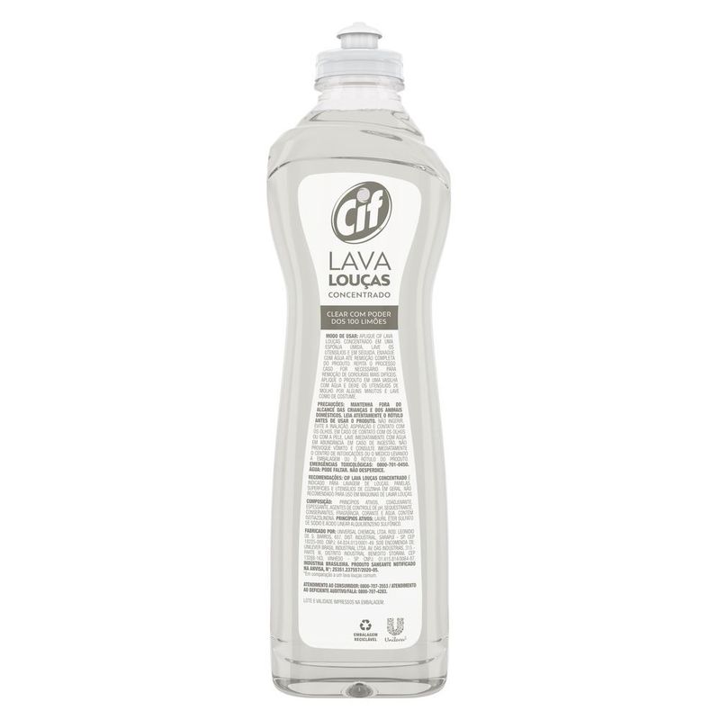Detergente-Liquido-Concentrado-Clear-Limao-Cif-420g
