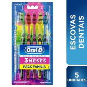 Escova Dental 123 Colors Oral-B com 5 unidades