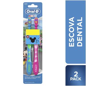 Escova Dental Infantil Mickey e Minnie Oral-B com 2 unidades