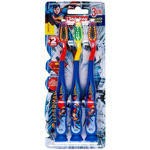 Escova Dental Infantil Superman Macia Jadefrog com 3 unidades