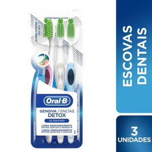 Escova Dental Ultrafino Detox Oral-B com 3 unidades