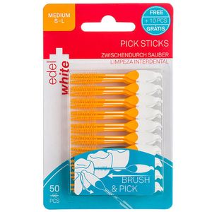 Escova Interdental Pick Sticks Média Edel White com 50 unidades