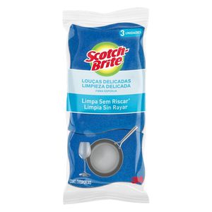 Esponja Louças Delicadas Scotch Brite com 3 Unidades