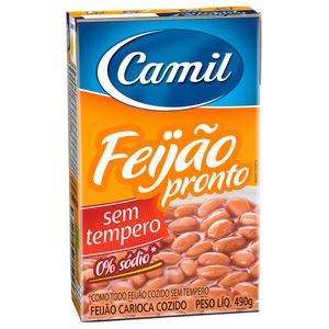 Feijão Carioca Sem Tempero Camil 490g