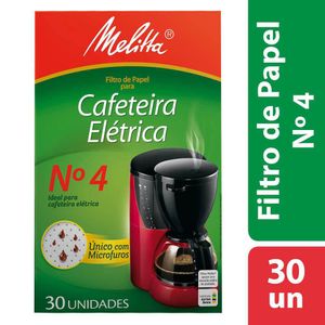 Filtro de Papel Nº 4 para Cafeteira Elétrica Melitta com 30 unidades