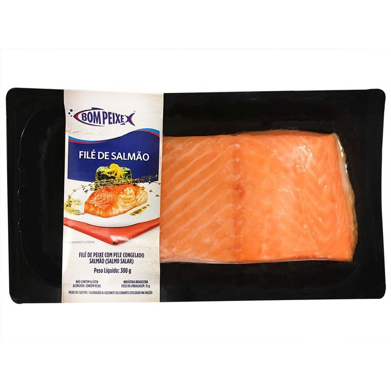 File-de-Salmao-Com-Pele-Congelado-Bom-Peixe-300g