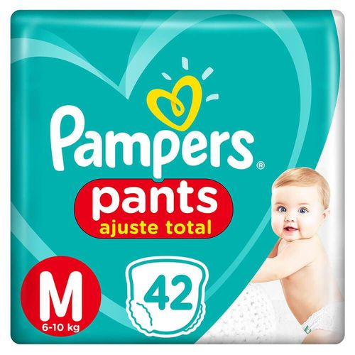 Fralda Pampers Pants Ajuste Total M com 42 unidades