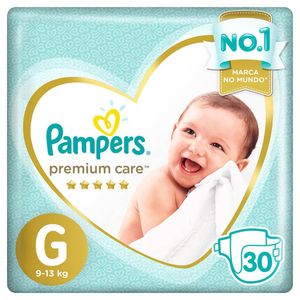 Fraldas Pampers Premium Care G com 30 unidades