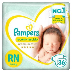 Fraldas Pampers Premium Care Recém Nascido RN 36 Unidades