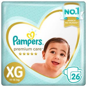 Fraldas Pampers Premium Care XG com 26 unidades