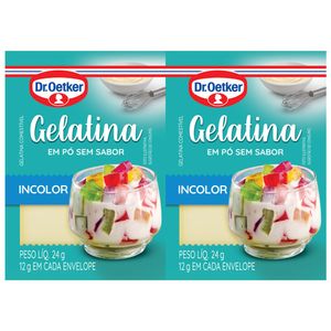 Gelatina sem Sabor Dr. Oetker 24g com 2 unidades