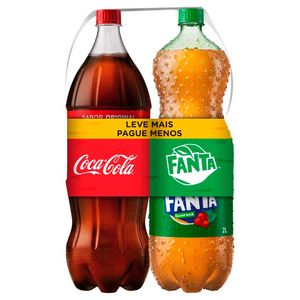 Kit Coca-Cola Original + Fanta Guaraná Pet 2L Cada Leve Mais Pague Menos