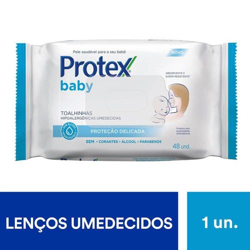 Lenço Umedecido Proteção Delicada Protex Baby 48 Unidades