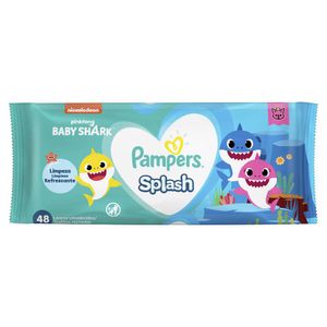 Lenço Umedecido Splash Baby Shark Pampers 48 Unidades