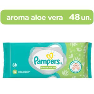 Lenços Umedecidos Aloe Vera Pampers com 48 unidades