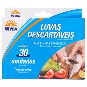 Luvas Descartáveis de Polietileno Wyda 30 unidades