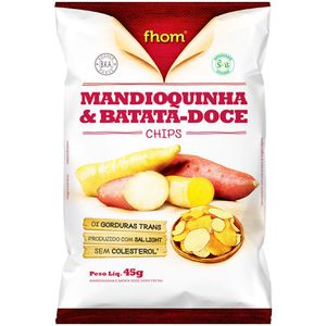 Mandioquinha e Batata Doce Chips Vegano Fhom 45g