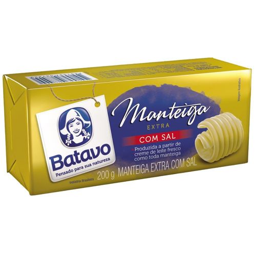 Manteiga com Sal Batavo Tablete 200g
