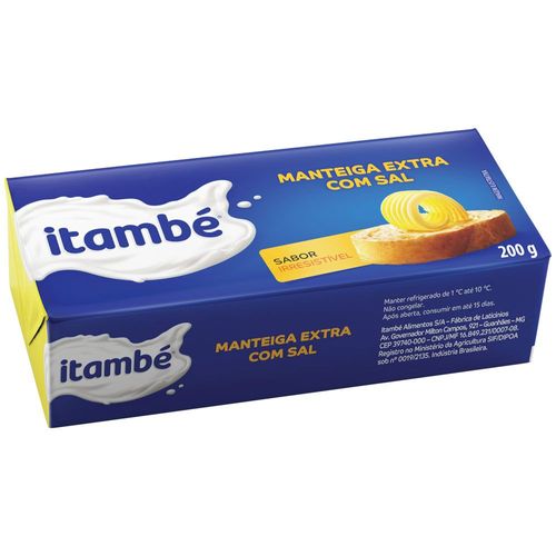 Manteiga Extra com Sal Itambé Tablete 200g